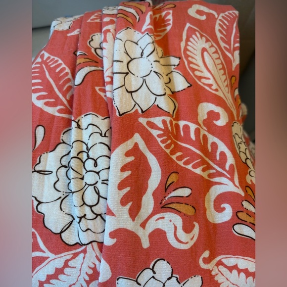 Zara drop waist printed midi dress coral orange size small - Picture 15 of 16